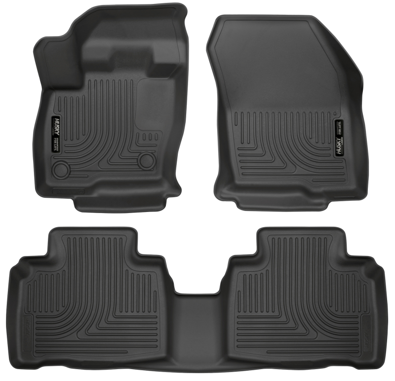 Ford Edge Floor Liners - Front + Rear - Husky Liners - WeatherBeater - Black - 2015